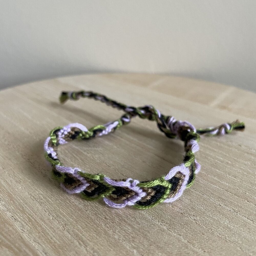 Handmade Hayden Woven Friendship Bracelet Adjustable Purple Women Cotton Boho